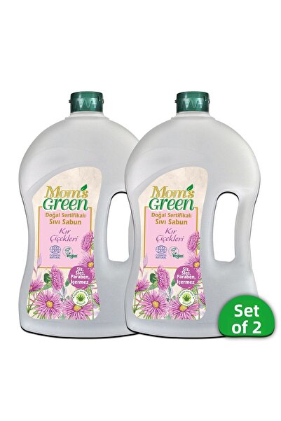 Mom's Green مجموعة من 2 صابون سائل طبيعي معتمد - زهور برية (1500 مل × 2 قطعة)