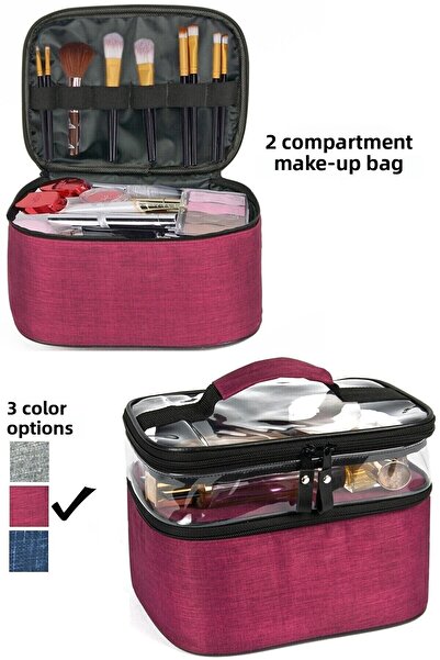 Ankaflex Purple Exp. Geantă de machiaj - Organizator de călătorie și întreținere, geantă pentru aparate și accesorii cu două compartimente