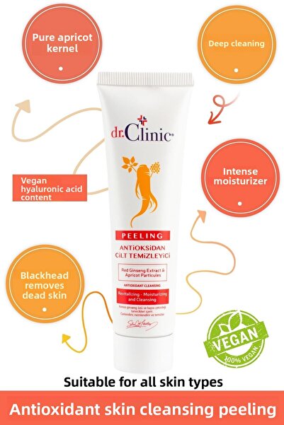 Dr. Clinic مقشر مضاد للأكسدة لتنظيف البشرة 100 مل (مستخلص المشمش)