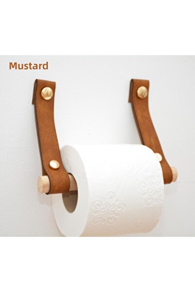 Bundera Wooden Leather Toilet Paper Holder And WC Paper Napkin Holder Hanger ...
