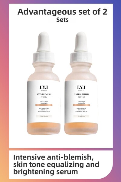 LYL BEAUTY مصل مكثف مضاد للعيوب ومعادل لون البشرة وتفتيحها 30 مل، عبوتين