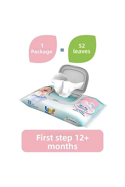 Uni Baby First Step Wet Towel Wipes 52 Sheets