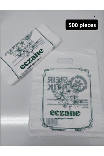 Onbir Tedarik 500 Pieces - 30×40 cm Large Size Hand-Held Bag Pharmacy Printed