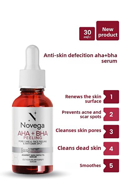 Novega مصل Aha Bha لتجديد وتقشير البشرة باللون الأحمر