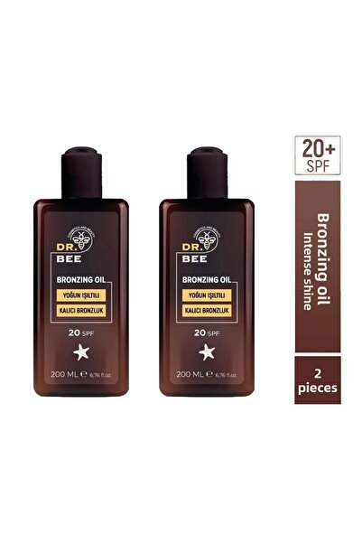 Dr.Bee زيت برونزي لامع مكثف بعامل حماية من الشمس SPF 20 للبشرة الفاتحة، عبوة ...