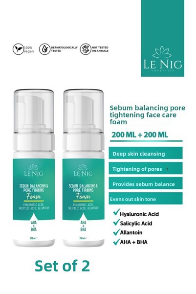 LE NIG Pore ​​Firming Facial Cleansing Foam Set of 2