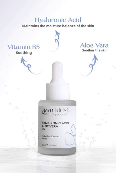 Gewn Kirish Hyaluronic Serum with Aloe Vera and Vitamin B5 - 30ml (Intensive Moisturizer)