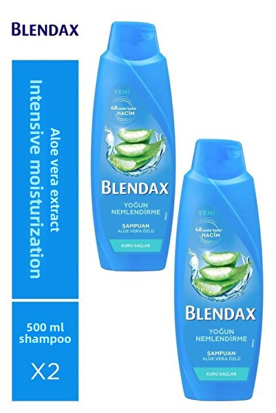 Blendax Intensive Moisturizing Aloe Vera Extract 2X500 ml Shampoo Nourishing Volumizing Formula