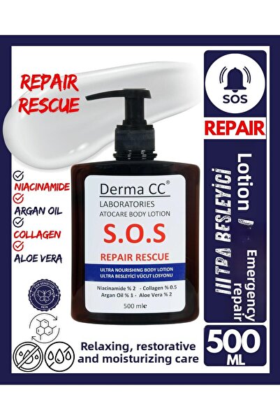 Derma CC LABORATORIES لوشن إصلاح الطوارئ S.O.S 500+200 مل - لوشن مغذي للغاية