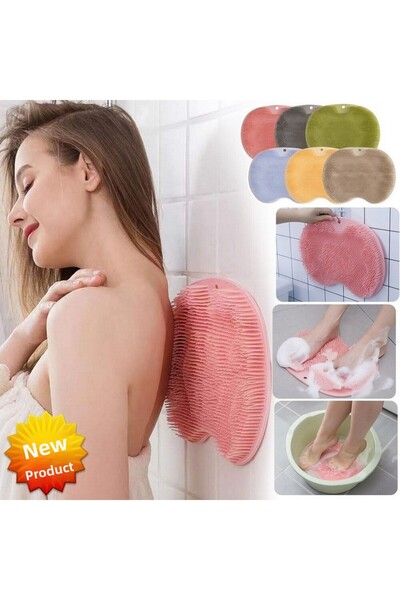 mrtbilisim Suction Cup Bath Brush Massage Pad Back Foot Pouch Washing Tool Wa...