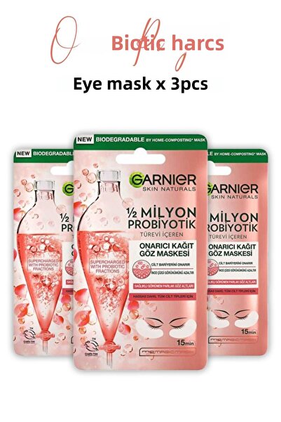 Garnier Paper Eye Mask Repairing Probiotic 6 gr X 3 Pieces