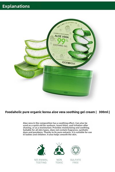 FOODAHOLIC Pure Organic Aloe Vera Soothing Gel Cream