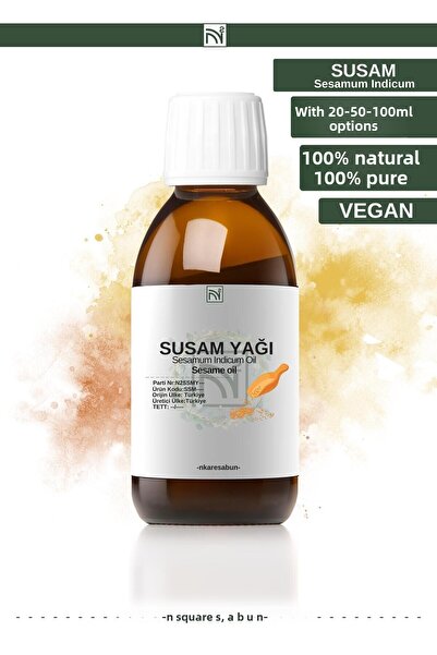 nkare زيت سمسم طبيعي نقي 100% - 100 مل معصور على البارد