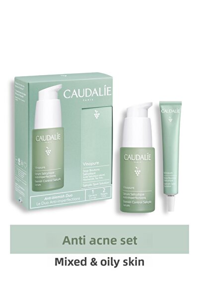 Caudalie مجموعة فينو بيور لحب الشباب - سيروم 30 مل + كريم سبوت 15 هدية