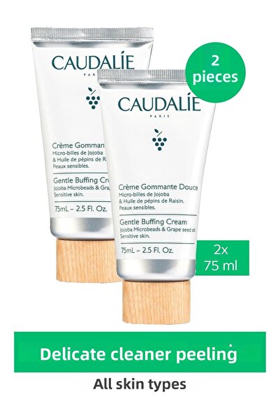 Caudalie Gentle Buffing Cream Sensitive Cleansing Peeling 75 ml 2 Pieces