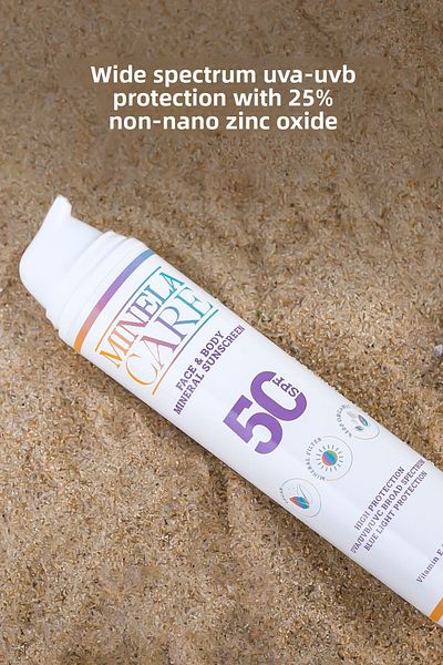 Minela Care Organic Mineral Filtered High Uv Protection Face and Body Sunscreen Spf 50 110Gr