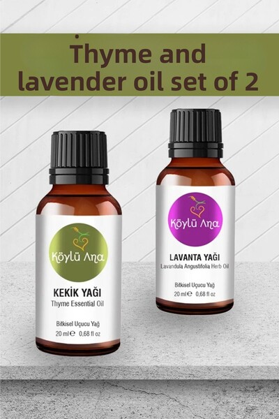 Köylü Ana زيت الزعتر - مجموعة الزيوت العطرية باللافندر - زيت عطري 2 × 20 مل