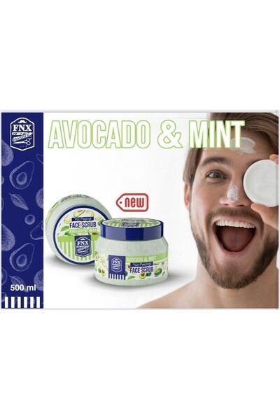 Fnx Barber مقشر Fnx بالأفوكادو والنعناع - 500 مل مقشر للوجه بنكهة الأفوكادو و...