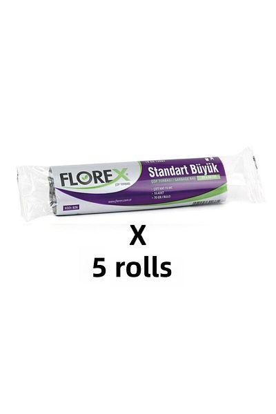 Florex Florex Standard Large Size (65x80 Cm) Black Garbage Bag 5 Rolls 10*5=50 Pieces