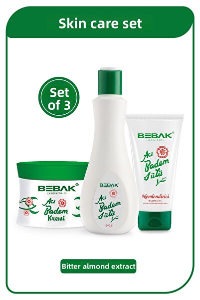 Bebak مجموعة العناية بالبشرة باللوز المر