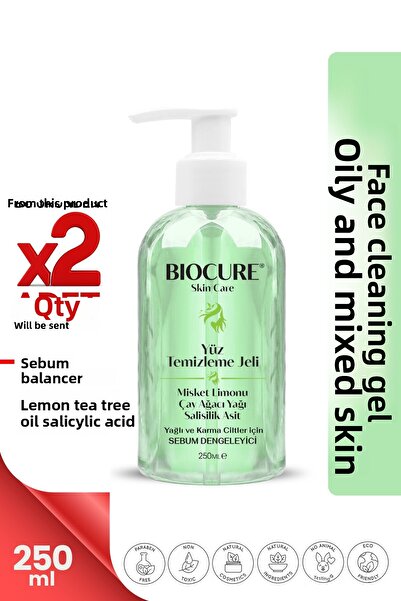Biocure جل تنظيف الوجه بحمض الساليسيليك للتنظيف العميق للبشرة المختلطة والدهن...