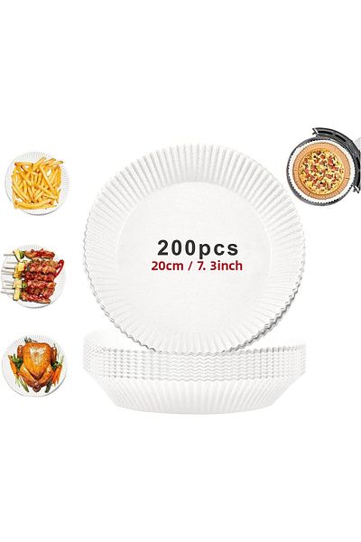 MIBRU Air fryer paper food plate liner white 16+4.5cm*200 pcs