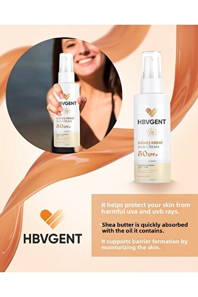 Hpvgent () Hbvgent Sun Cream 50 Spf+ حماية عالية من الأشعة فوق البنفسجية + UVA