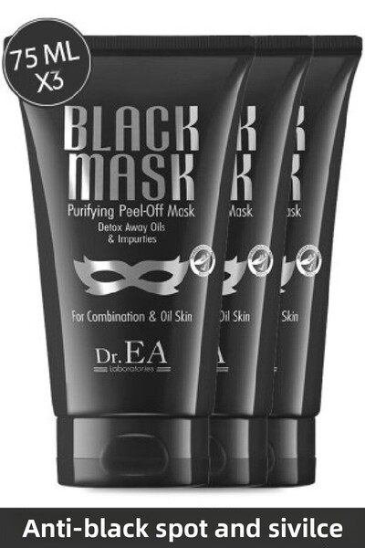 Dr. EA Laboratories (3 قطع) قناع أسود قابل للتقشير - للرؤوس السوداء ومضاد لها...
