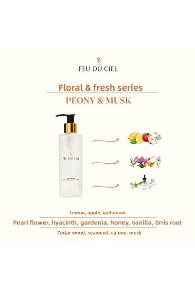 Feu du Ciel غسول الجسم واليدين المعطر بالفاوانيا والمسك