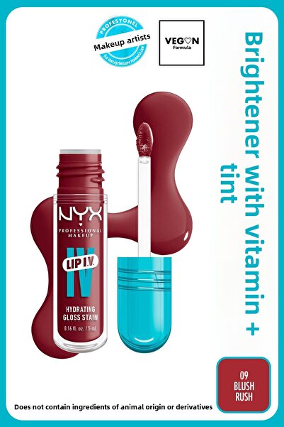 NYX Professional Makeup Lip IV Hydrating Gloss Stain, Lip Gloss, Up to 12HR H...
