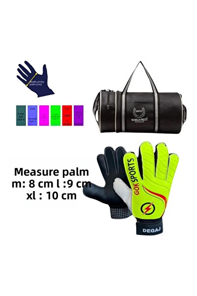 Gök Sports قفازات حارس المرمى للبالغين مع ضمادة للمعصم، مجموعة حقائب رياضية ك...