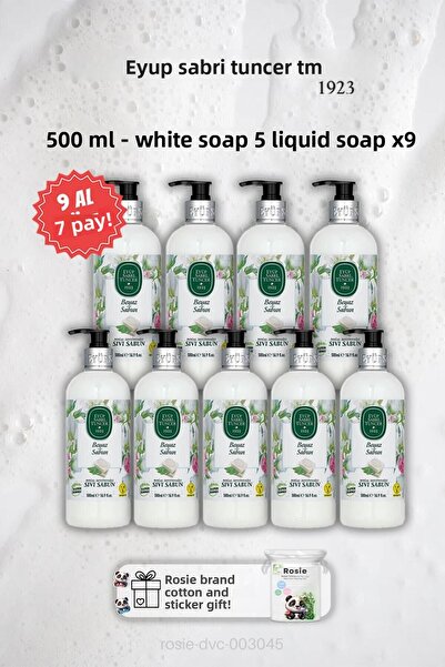 Eyüp Sabri Tuncer اشتري 9 واحصل على 7، صابون سائل أبيض 500 مل مع هدية روزي
