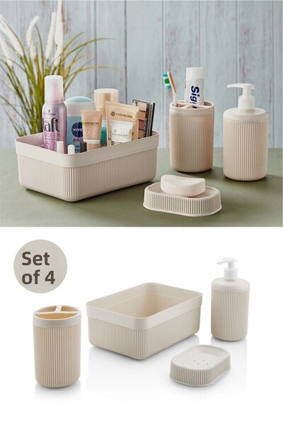 Akkoyunlu home طقم حمام أليستا مكون من 4 قطع