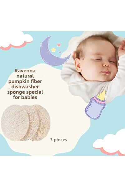 RAVENNA إسفنجة غسيل أطباق الأطفال الطبيعية مع حياة اليقطين 3 قطع