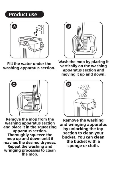 SMARTER Tablet Mop 4 Pieces Microfiber Mop Mop Cleaning Set