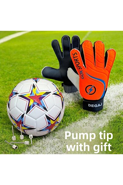 Gök Sports كرة قدم للأطفال البالغين من Degaj - حارس مرمى، قفاز، ضمادة معصم، 5...
