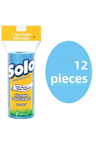 Solo Hygienic Cleaning Cloth 20 Pieces Set of 12