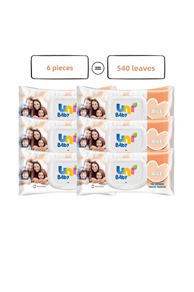 Uni Baby Family Wet Wipes 6 Pack 540 Sheets
