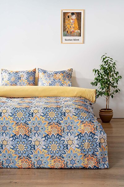 Rivaİstanbul Cotton Single Mandala Patterned Duvet Cover Set