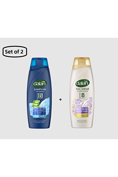 Dalan Shampoo with Aloe Vera 450 ml + Easy to Comb Conditioner Set of 2