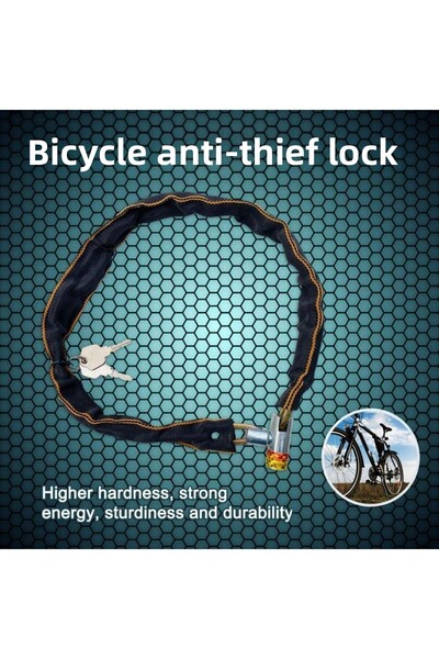 Streak Steel Chain Rope Lock with Key Bike Motorcycle Lock Security Bicycle Lock