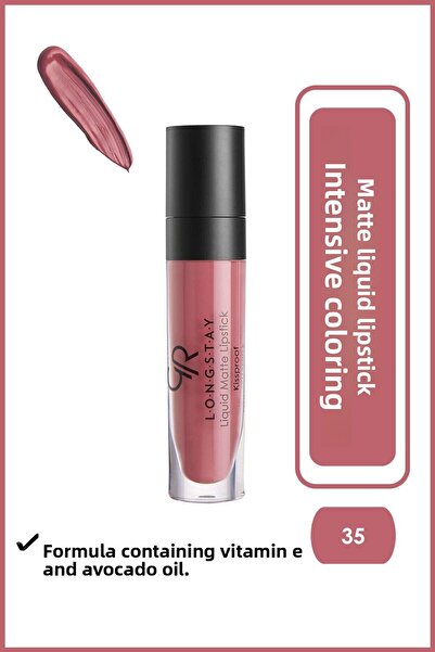 Golden Rose أحمر شفاه سائل غير لامع من لونج ستاي 35 زيت الأفوكادو أحمر شفاه س...