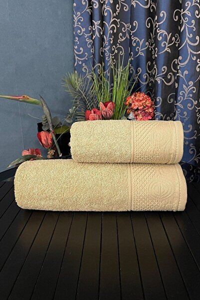 DURNES Luxury Bath Set Bath Towel - Hand Towel / 100% Cotton (100% Cotton) / Beige