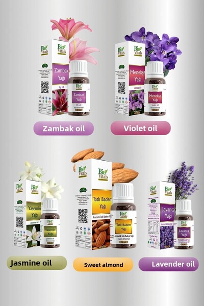 Bio Vitals Lavender Sweet Lily Jasmine Violet and Almond Oil Set