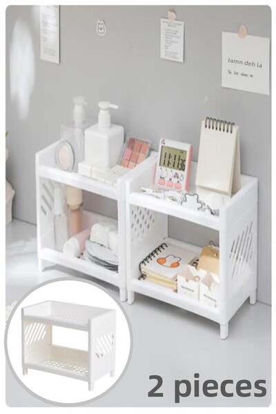 Bayev 2 τμχ Βενετσιάνικη επιτραπέζια οργάνωση 2 επιπέδων Κοσμήματα ράφι μακιγιάζ Office Organizer Βάση αρωμάτων μπάνιου