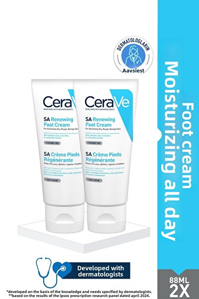 CeraVe 88 ml X2 Day Long Moisturizing Foot Cream - Foot Care Set