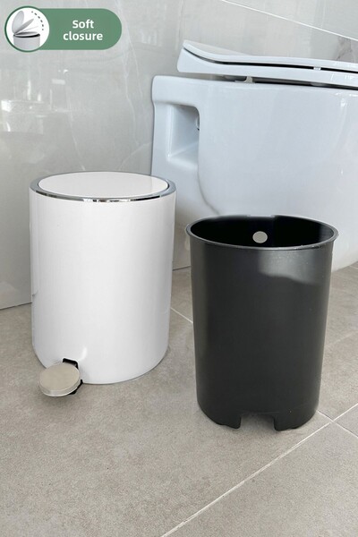 Prima Nova Lenox 5 Lt White Pedal Bathroom-Office-Dustbin