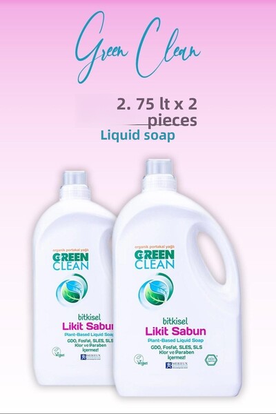 Green Clean Liquid Soap 2.75 Lt X 2 Pieces