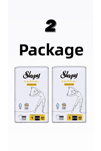 Sleepy فوط يومية رفيعة للغاية 1 عادية 40 قطعة 2 عبوة