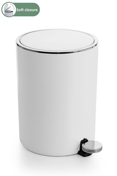 Prima Nova Lenox 5 Lt White Pedal Bathroom-Office-Dustbin